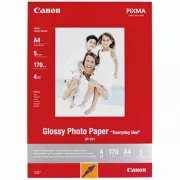 Canon Glossy Photo Paper, GP-501, fotografski papir, sijajni, GP-501 tip 0775B076, bel, 21x29,7cm, A4, 200 g/m2, 5 kosov, brizgalni