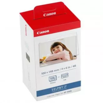Canon Set papirja za barvna črnila, KP108IN, KP-108IN, fotografski papir, 3 pakiranja KP36IN tip sijajni, 3115B001, bel, CP100, 220, 300, 330, 400