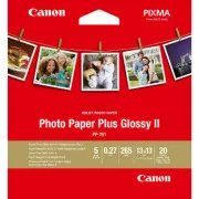 Canon Photo Paper Plus Glossy II, PP-201, fotografski papir, sijajni, 2311B060, bel, 13x13cm, 5x5