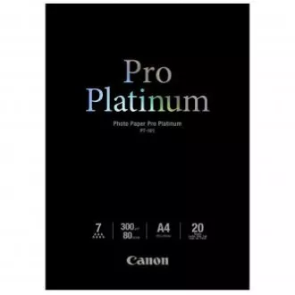 Canon Photo Paper Pro Platinum, PT-101 A4, fotografski papir, sijajni, 2768B016, bel, A4, 300 g/m2, 20 kosov, brizgalni
