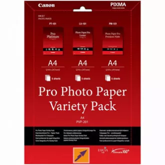 Canon Photo Paper Pro Variety Pack PVP-201, PVP-201, fotografski papir, 5x mat PM-101, 5x sijajni PT-101, 5x LU-101 tip sijajnega, 6211B02