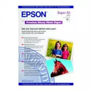 Epson Premium Glossy Photo Paper, C13S041316, fotografski papir, sijajni, bel, Stylus Photo 890, 895, 1270, 2100, A3 , 255 g/m2, 20 kosov,