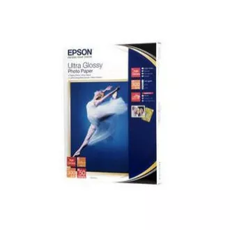 Epson Ultra Glossy Photo Paper, C13S041944BH, fotografski papir, sijajni, bel, R200, R300, R800, RX425, RX500, 13x18cm, 5x7", 300 g/m2, 5