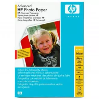 HP Advanced Glossy Photo Paper, Q5456A, fotografski papir, sijajen, napredna vrsta bele barve, A4, 250 g/m2, 25 kosov, brizgalni