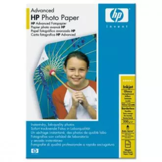 HP Advanced Glossy Photo Paper, Q8692A, fotografski papir, brez robov, svetleč, napredna bela barva, 10x15 cm, 4x6", 250 g/m2, 100 kosov,