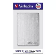Verbatimov zunanji trdi disk, Store,n,Go ALU Slim, 2,5", USB 3.0, 1TB, 53663, srebrn