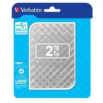 Verbatimov zunanji trdi disk, Store N Go, 2,5", USB 3.0 (3.2 Gen 1), 2TB, 53198, srebrn