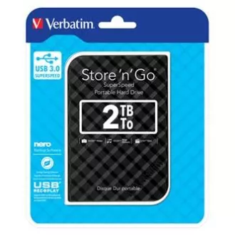 Verbatimov zunanji trdi disk, Store N Go, 2,5", USB 3.0 (3.2 Gen 1), 2TB, 53195, črn