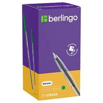 Berlingo, kroglično pero, zeleno, 50 kosov, 1 mm, Tribase, IZPREDAJNO
