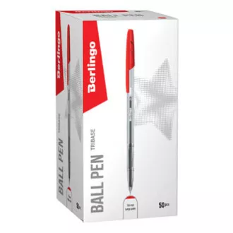 Berlingo, kroglično pero, rdeče, 50 kosov, 1 mm, Tribase Berlingo, kroglično pero, rdeče, 50 kosov, 1 mm, Tribase
