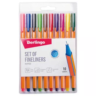 Berlingo, komplet ravnila Rapido, barvno, 10 kosov, 0,4 mm