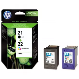 HP 21 + 22 (SD367AE) - kartuša, black + color (črna + barvna) 2 kosa HP 21 + 22 (SD367AE) - kartuša, black + color (črna + barvna) 2 kosa