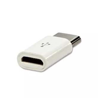 Redukcija USB, (2.0), USB C moški - microUSB ženski, bela