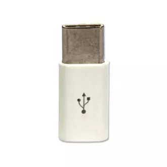 Redukcija USB, (2.0), USB C moški - microUSB ženski, bela