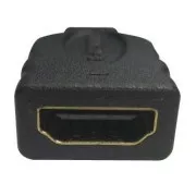 Video redukcija, mikro HDMI moški - HDMI ženski, črna, Logo pozlačeni konektorji