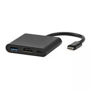 Pretvornik USB/Video   HUB, DP Alt Mode, USB C moški - HDMI ženska   USB C ženska (PD)   USB A ženska, črna, popolnoma nova škatla 4K2K@30H