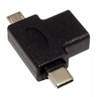 USB reduktor, (2.0), USB A samec - microUSB samec USB C samec, črn, plastična vrečka OTG USB reduktor, (2.0), USB A samec - microUSB samec USB C samec, črn, plastična vrečka OTG