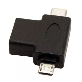 USB reduktor, (2.0), USB A samec - microUSB samec USB C samec, črn, plastična vrečka OTG USB reduktor, (2.0), USB A samec - microUSB samec USB C samec, črn, plastična vrečka OTG