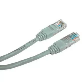 LAN kabel UTP patchcord, Cat.5e, RJ45 moški - RJ45 moški, 0,5 m, neekraniran, siv, varčen