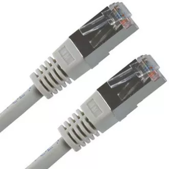 LAN kabel FTP patchcord, Cat.5e, RJ45 moški - RJ45 moški, 0,5 m, zaščiten, siv, varčen