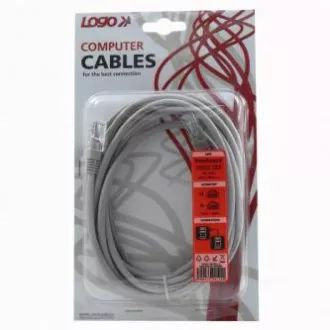 LAN kabel UTP crossover patchcord, Cat.5e, RJ45 moški - RJ45 moški, 3 m, neekraniran, crossover, siv, za povezavo 2 računalnikov, Logo