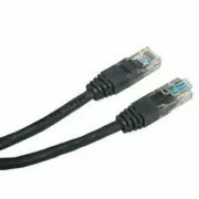 LAN omrežni kabel UTP patchcord, Cat.5e, RJ45 moški - RJ45 moški, 3 m, brez zaslona, črn, varčen, PRODAJA