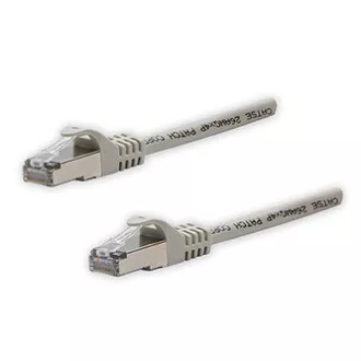 LAN kabel FTP patchcord, Cat.5e, RJ45 moški - RJ45 moški, 10 m, zaščiten, siv, iz čistega bakra, varčen