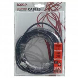 LAN kabel UTP patchcord, Cat.5e, RJ45 moški - RJ45 moški, 10 m, neekraniran, siv, Logo blister