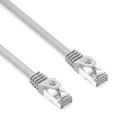 LAN kabel S/FTP patchcord, Cat.6a, RJ45 moški - RJ45 moški, 10 m, dvojni ščit, LSOH, siv, 10 Gbps, ekonomičen
