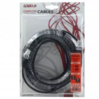 Omrežni LAN kabel UTP crossover patchcord, Cat.5e, RJ45 moški - RJ45 moški, 15 m, neekraniran, crossover, siv, za povezavo 2 računalnikov, Log