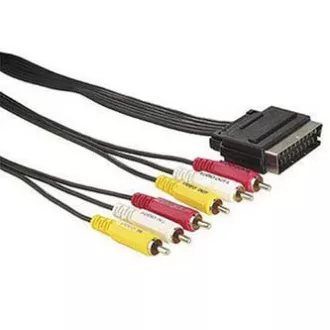 Video kabel SCART moški - 6x CINCH moški, 1,5 m, črn