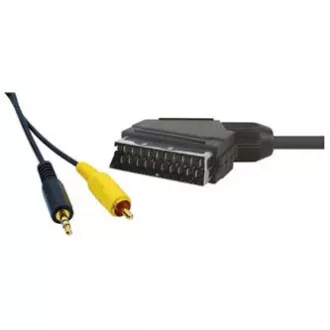 Avdio/video kabel SCART moški - CINCH moški   Jack (3,5 mm) moški, 1,5 m, črn