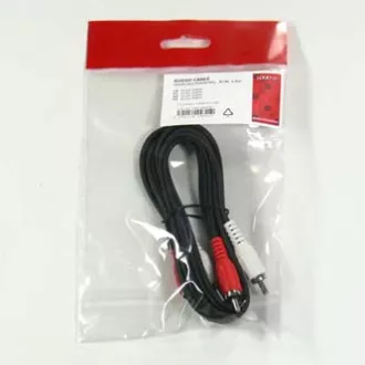 Avdio kabel 2x CINCH moški - 2x CINCH moški, 1,5 m, črn, logotip