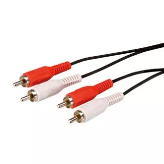 Avdio kabel 2x CINCH moški - 2x CINCH moški, 1,5 m, črn, logotip blister