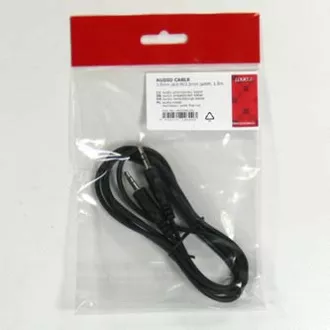 Zvočni kabel Jack (3,5 mm) moški - Jack (3,5 mm) moški, 1,5 m, črn, logotip