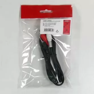 Zvočni kabel Jack (3,5 mm) moški - 2x CINCH moški, 1,5 m, črn, logotip