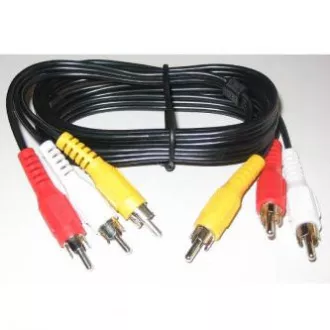 Video kabel 3x CINCH moški - 3x CINCH moški, 2 m, črn