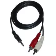 Zvočni kabel Jack (3,5 mm) moški - 2x CINCH moški, 3 m, črn