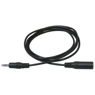 Podaljševalni zvočni kabel Jack (3,5 mm) moški - Jack (3,5 mm) ženski, 3 m, črn, logotip blister
