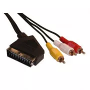 Video kabel SCART moški - 3x CINCH moški, 5 m, črn, PRODAJA