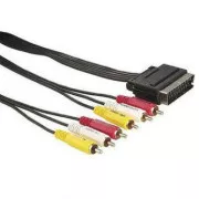 Video kabel SCART moški - 6x CINCH moški, 5 m, črn, PRODAJA