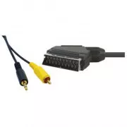 Video kabel SCART moški - CINCH moški   Jack (3,5 mm) moški, 5 m, črn, SELL