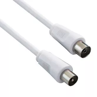 Antenski kabel koaksialni (9,5 mm) moški - koaksialni (9,5 mm) ženski, 2 m, 75 Ohm, bel Antenski kabel koaksialni (9,5 mm) moški - koaksialni (9,5 mm) ženski, 2 m, 75 Ohm, bel
