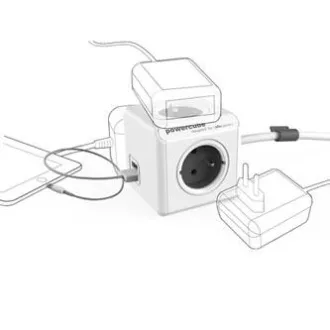 Podaljšek za napajalni kabel 230 V, CEE7 (vtič) – POWERCUBE, 1,5 m, EXTENDED USB, siv, POWERCUBE, 4 vtičnice, PD 20 W A C Podaljšek za napajalni kabel 230 V, CEE7 (vtič) – POWERCUBE, 1,5 m, EXTENDED USB, siv, POWERCUBE, 4 vtičnice, PD 20 W A C