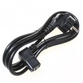 Omrežni kabel 230V, CEE7 (vilice) - C13, 2 m, VDE odobritev, črn, logotip, zlomljen