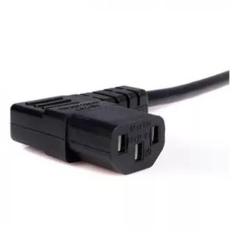Omrežni kabel 230V, CEE7 (vilice) - C13, 2 m, VDE odobritev, črn, logotip, zlomljen