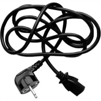 230V napajalni kabel, CEE7 (vilice) - C13, 2 m, VDE odobritev, črn, logotip