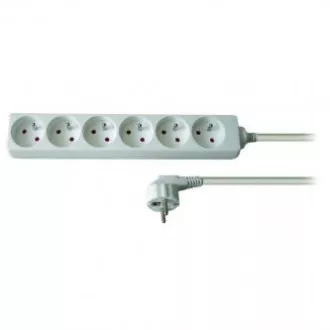 Mrežni kabel 230V podaljšek, CEE7 (vilice) - vtičnica 6x, 2 m, odobreno s strani VDE, bela barva