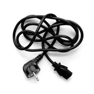 Omrežni kabel 230V, CEE7 (vilice) - C13, 3 m, VDE odobritev, črn, logotip, blister