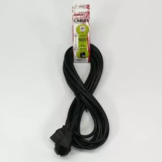 230V napajalni kabel, CEE7 (vilice) - C13, 5 m, VDE odobritev, črn, logotip